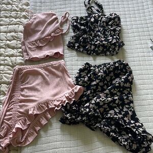 Black Floral Sleepwear Set